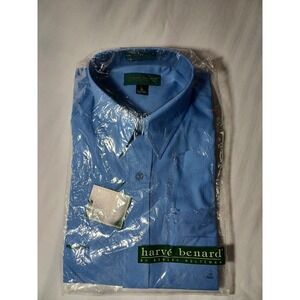 Harve‎ Benard Men's Dress Shirt L 16 34/35 Light Blue Long Sleeve NWT